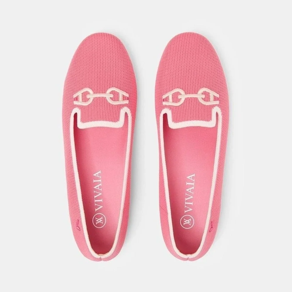 VIVAIA Loafer Hot Pink Knit‎ Comfort Flats New In Box Size EU/35 US/5